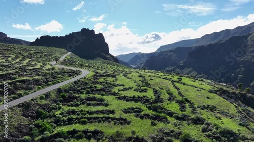 Drone flight over the mountains of Gran Canaria