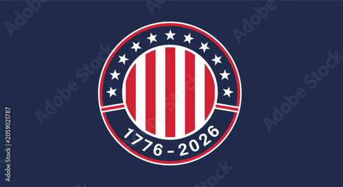 America 250 logo commemorating the 250th anniversary of us independence