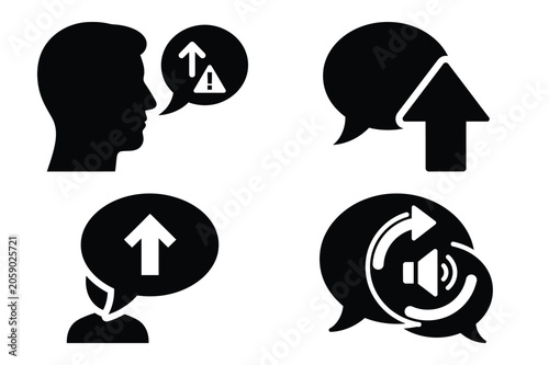 Foto update clarification vector icon set