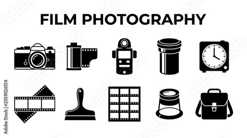 Obraz na plátně Film photography icons and equipment 5.