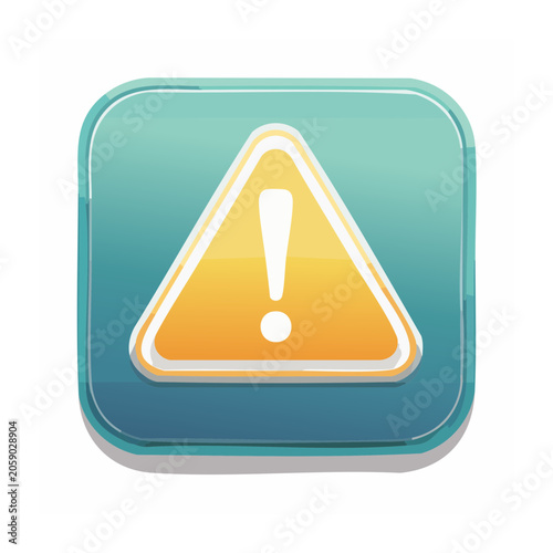 Warning sign icon with exclamation mark in triangle