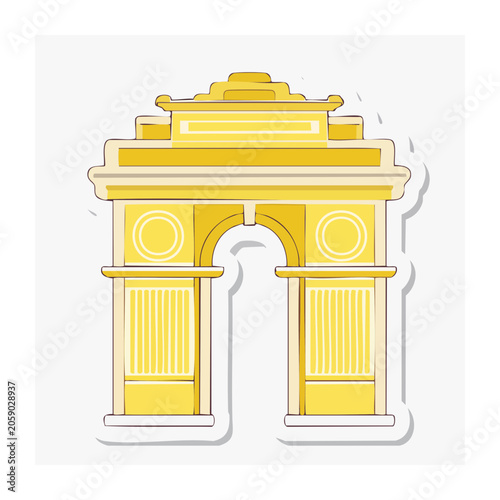 Yellow Triumphal Arch Illustration