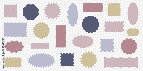 Multicolored geometric shapes with a wavy edge