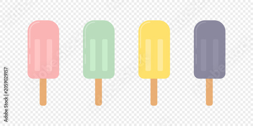 set of ice cream isolated