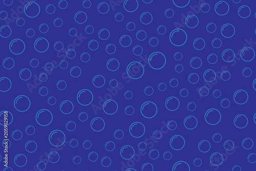 Bubbles seamless pattern. Blue soap texture