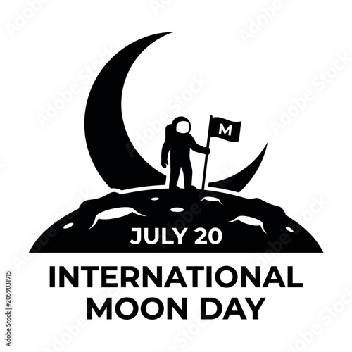 Fotografía International Moon Day Silhouette Graphic.eps