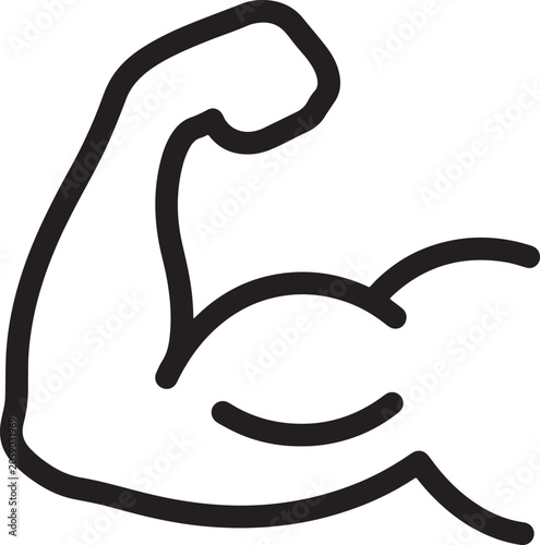 Photos Muscular arm bicep icon showing strength and fitness concept with strength