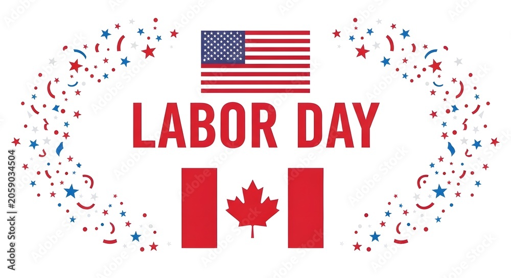 Fototapeta premium Labor day celebrations in canada and the usa