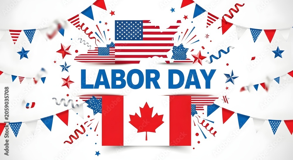 Obraz premium Labor day celebrations in canada and the usa