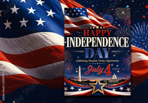 Fourth of July Celebration Event Poster Layout Design