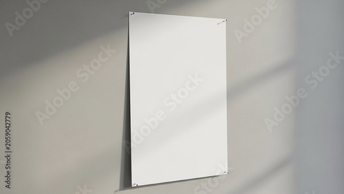 Blank Poster Pinned to Wall with Shadows