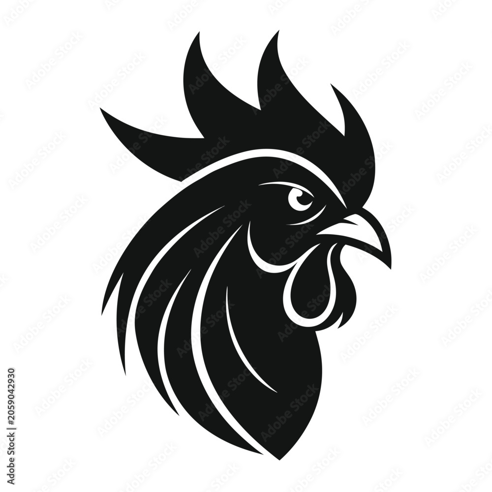 Fototapeta premium Rooster head mascot logo
