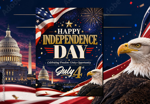4th of July Happy Independence Day Flyer Layout