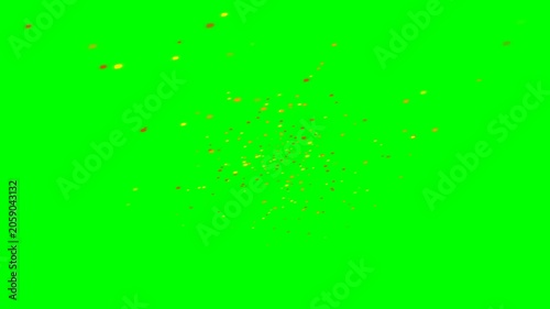 Abstract Gold Sparkle Particles Moving on Green Screen Background