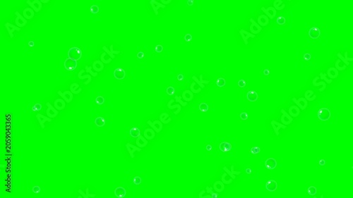 Bubbles Floating Up an Animated Background with a Bright Green Chroma Key