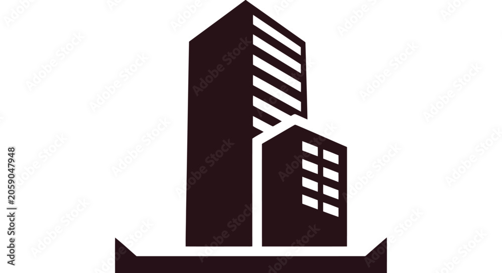 Fototapeta premium Modern Skyscraper Building Icon illustration 