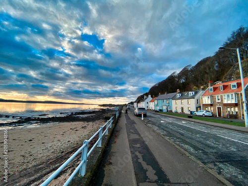 view of the city from the sea. Scotland