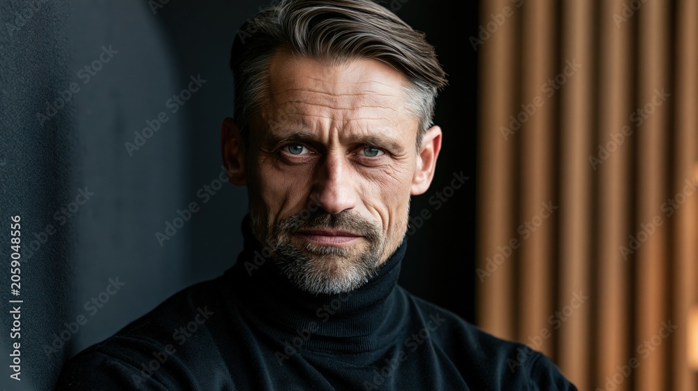 Obraz premium Neurodiversity Workplace Middle Aged German Athletic Man For Wellbeing