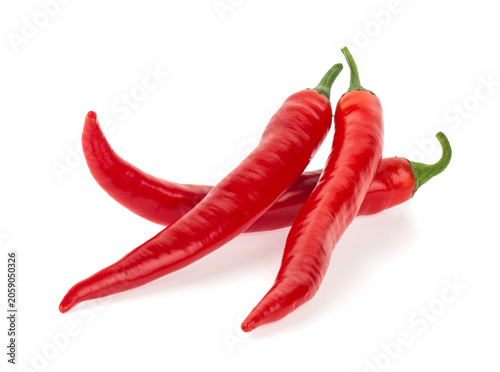 Red hot pepper isolated on a white background.