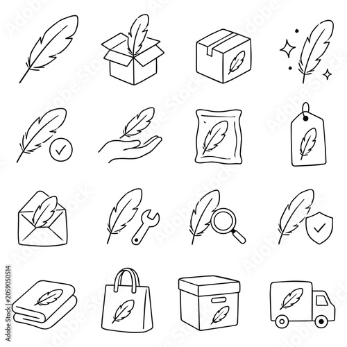 Φωτογραφία Feather Icon Collection Set