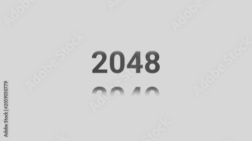 Minimalist Year Scrolling Sequence 2025 to 2050 on White Background Seamless Looping Timeline Animation for Corporate and Business Presentations
