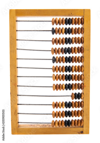 Wooden abacus isolated on white background.