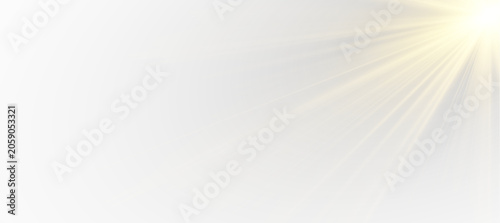 Tableau sur toile Beautiful morning sunlight rays with isolated lens flare effect, radiant sunburst for outdoor landscape mockup or summer sale poster layout, premium design resource vector and png