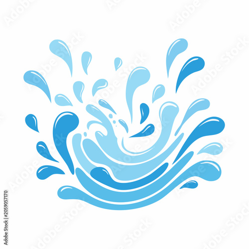 Dynamic Blue Water Splash Illustration