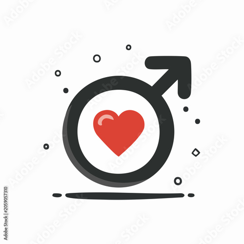 Male Symbol with Heart Icon