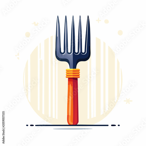 Stylized Illustration of a Fork