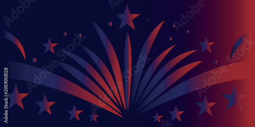 Canvastavla Colorful fireworks and stars lighting up the night sky during a festive celebrat