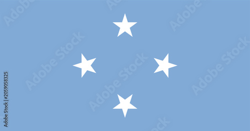 Flat vector illustration of the Federated States of Micronesia flag isolated on a white background for geography and travel design.