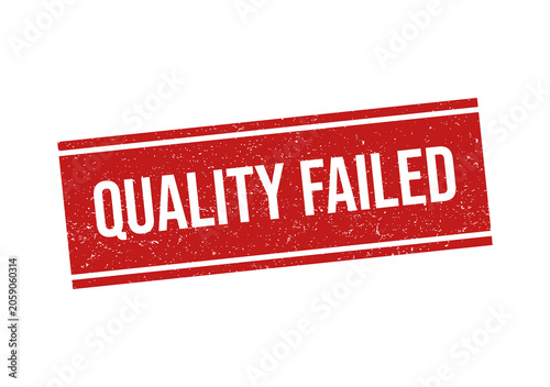 Red grunge rubber stamp with the text quality failed on a document
