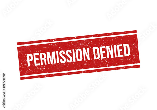 Canvastavla Red permission denied rubber stamp ink mark on a flat surface