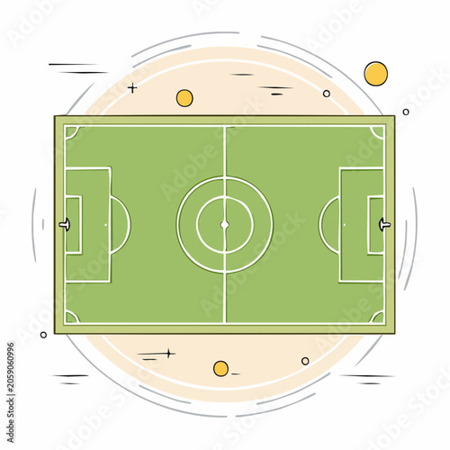 Stylized Soccer Field Illustration