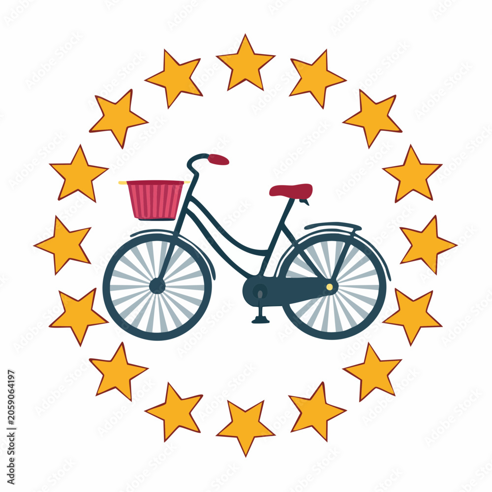 Fototapeta premium Bicycle with Stars