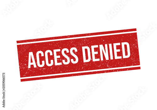 Red rubber stamp with the text access denied for security and warning