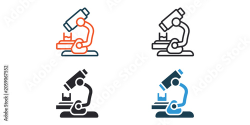 laboratory icons outline and Flat Style,transparent background