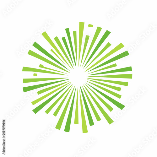 Green radial burst graphic