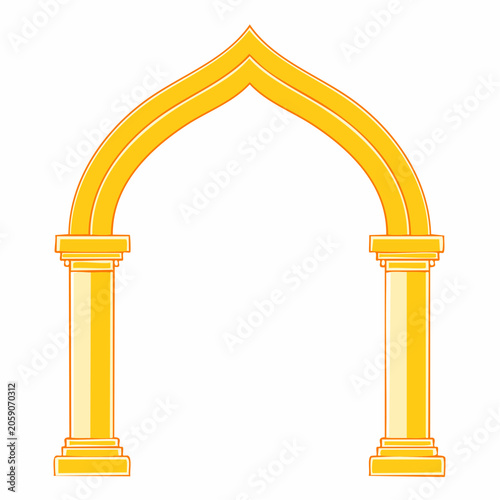 Golden Islamic Archway with Columns