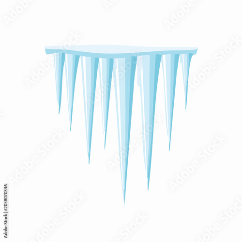 Illustration of Icicles Hanging from an Ice Formation