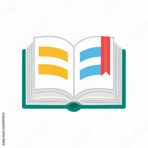 Open Book with Bookmark