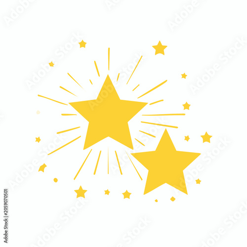 Yellow Stars with Burst Effect