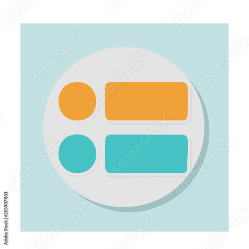 Flat design battery icon with power indicators