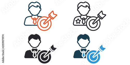 Tableau sur toile accurate icons outline and Flat Style,transparent background