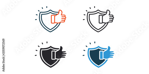 Obraz na plátne reliable icons outline and Flat Style,transparent background