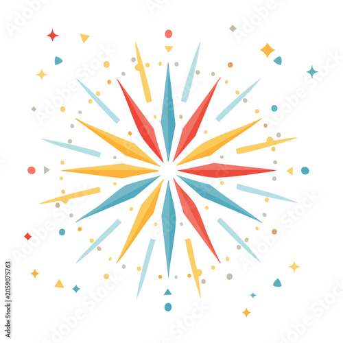 Flat design burst shape vector illustration