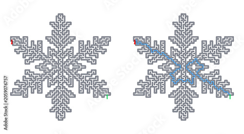 Winter maze printable sheet