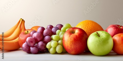Fresh healthy fruits still life showing nutrition and abundance