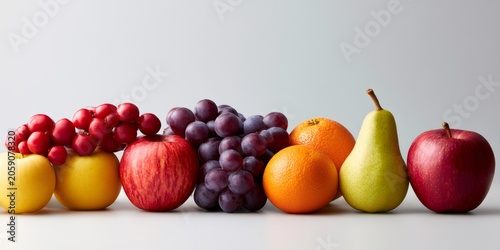 Fresh colorful fruits providing healthy eating and diet concepts